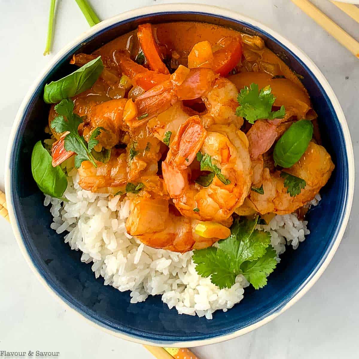 Authentic Thai Recipe for Shrimp in Coconut and Red Curry Sauce