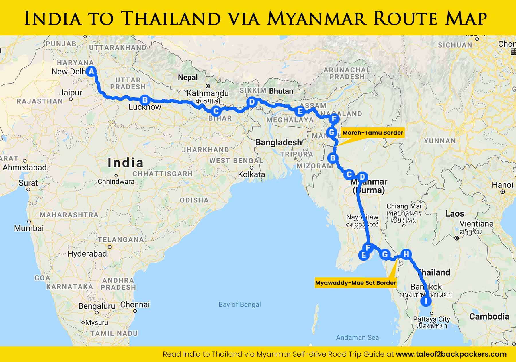 India to Thailand by Road via Myanmar in Own Car or Motorbike